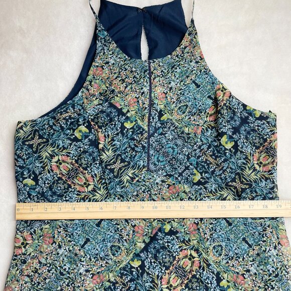 BCBGeneration Womens Multicolor Lightweight Floral Mint Tea A-Line Dress Size L - Picture 6 of 14